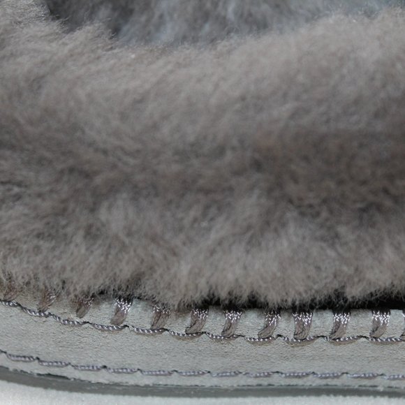 NIB UGG WRIN BLACK SUEDE SHEARLING SLIPPERS - Picture 8 of 8